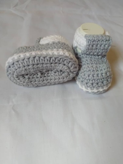Crochet Baby Booties Worked Flat