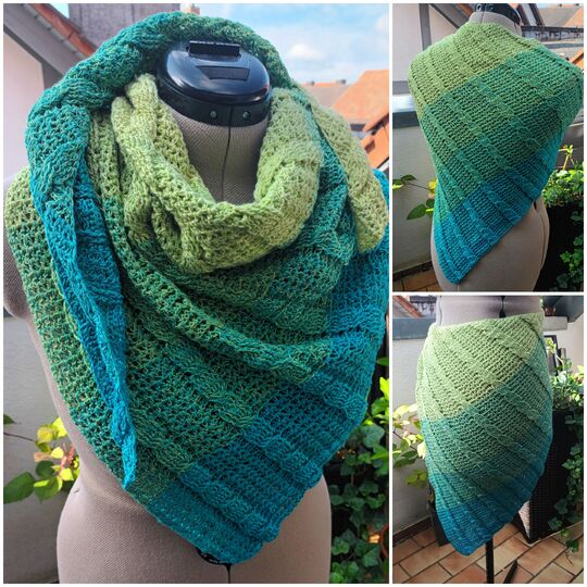 Häkelanleitung für das asymmetrisches Dreieckstuch "Holiday"