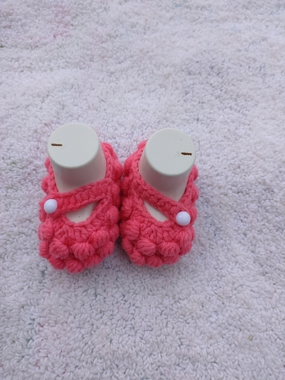 Crochet Puff Babygirl Shoes Pattern