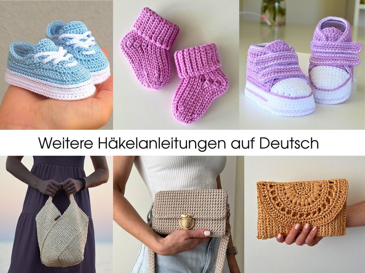 Häkelmuster für Babyschuhe 0-3 Monate, hohe Babyturnschuhe mit Sternen b12