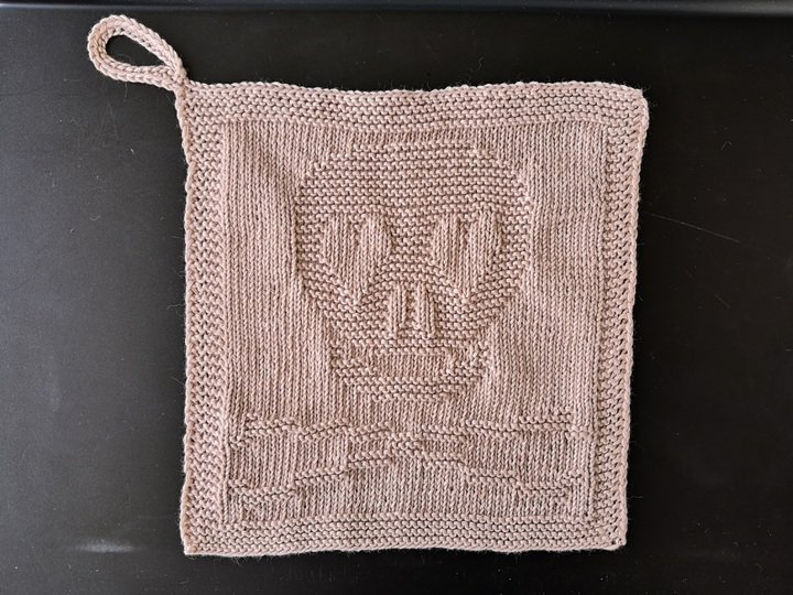 Strickanleitung Waschlappen / Spültuch "Skully" für Teenies, coole Kerle...