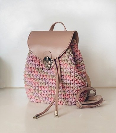 Crochet Mini Backpack With Chain.women's Bag With Backpack 