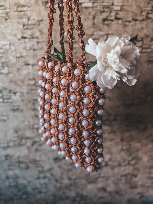 Raffia bag with beads crochet pattern PDF and video tutorial - Image 2