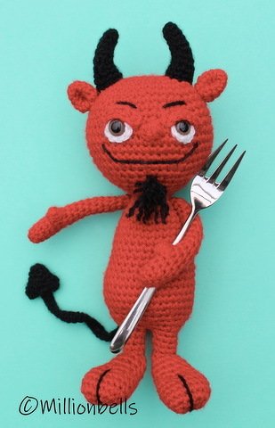 Kleiner Roter Teufel Amigurumi Häkelanleitung Halloween - Bild 5