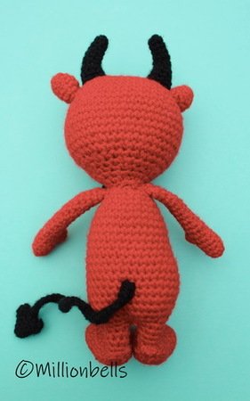 Cheeky Red Devil Amigurumi Crochet Pattern Halloween Doll