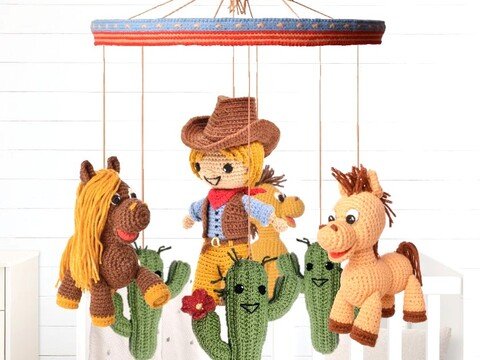 Häkelanleitung Mobile „Cowboy und seine Freunde“. Häkelanleitung PDF