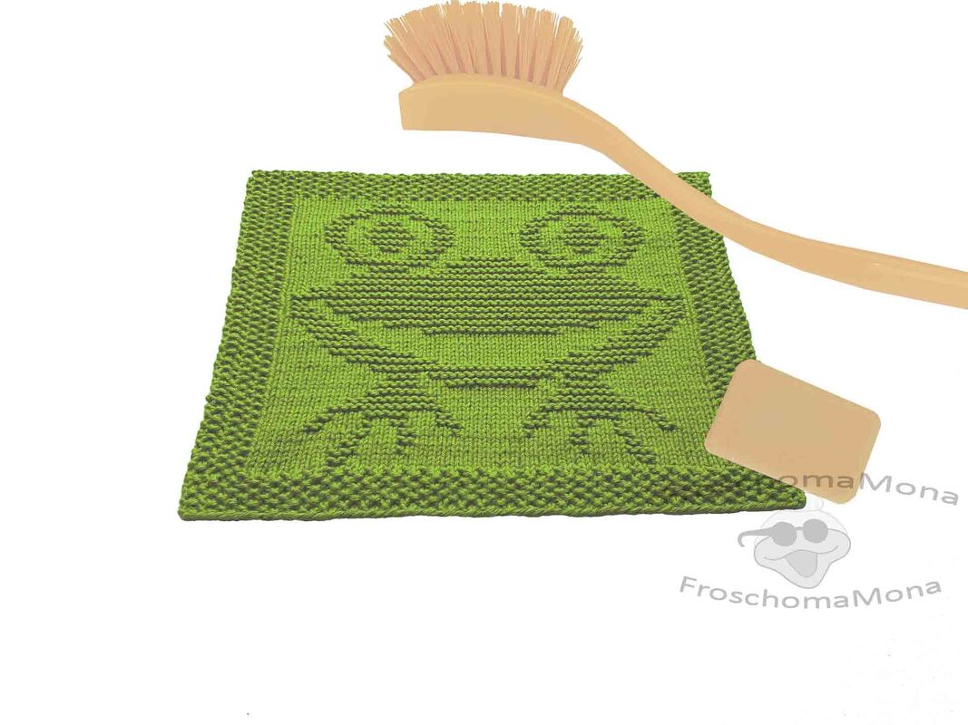 dekoratives Spültuch Motiv „ Frosch “ Strickanleitung einfach für Anfänger - Bild 5