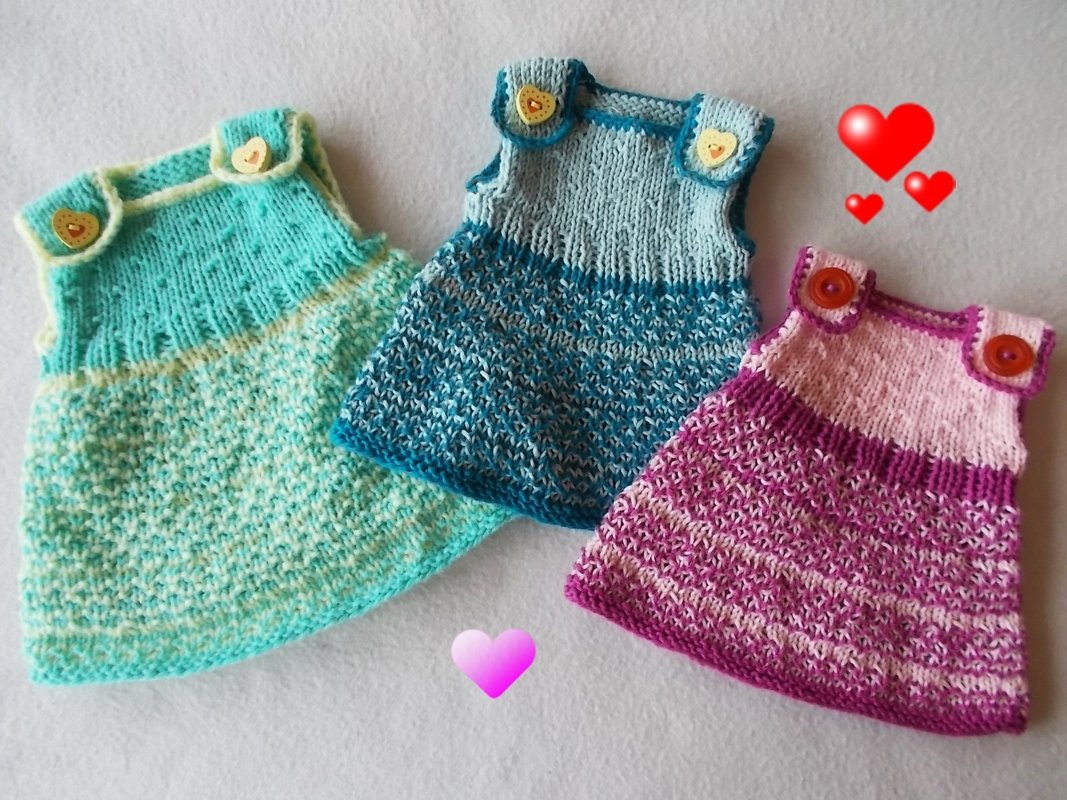 Puppenkleidchen Lara - mehrere Größen - Strickanleitung