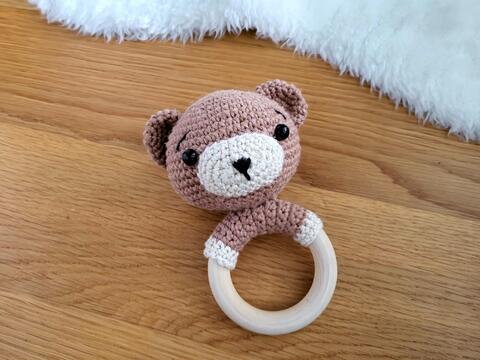Häkelanleitung Rassel Bärchen