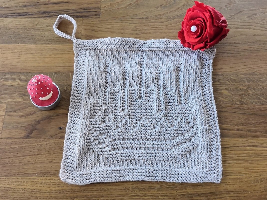 Knitting pattern washcloth / dishcloth "Happy Birthday" - easy - Image 5