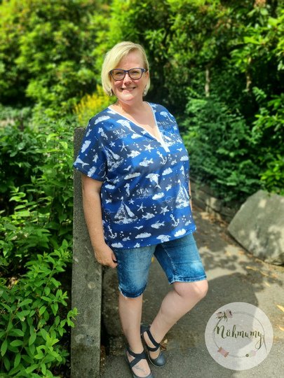 Schnittmuster loses Shirt mit überschnittenen Schultern Damen Gr. 32 - 62