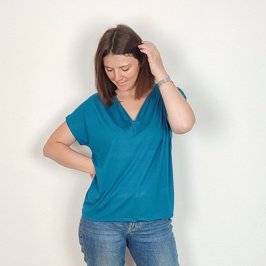 Schnittmuster loses Shirt mit überschnittenen Schultern Damen Gr. 32 - 62