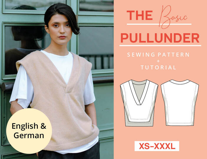 Sewing pattern slipover vest gilet sweater for women XS-XXXL easy