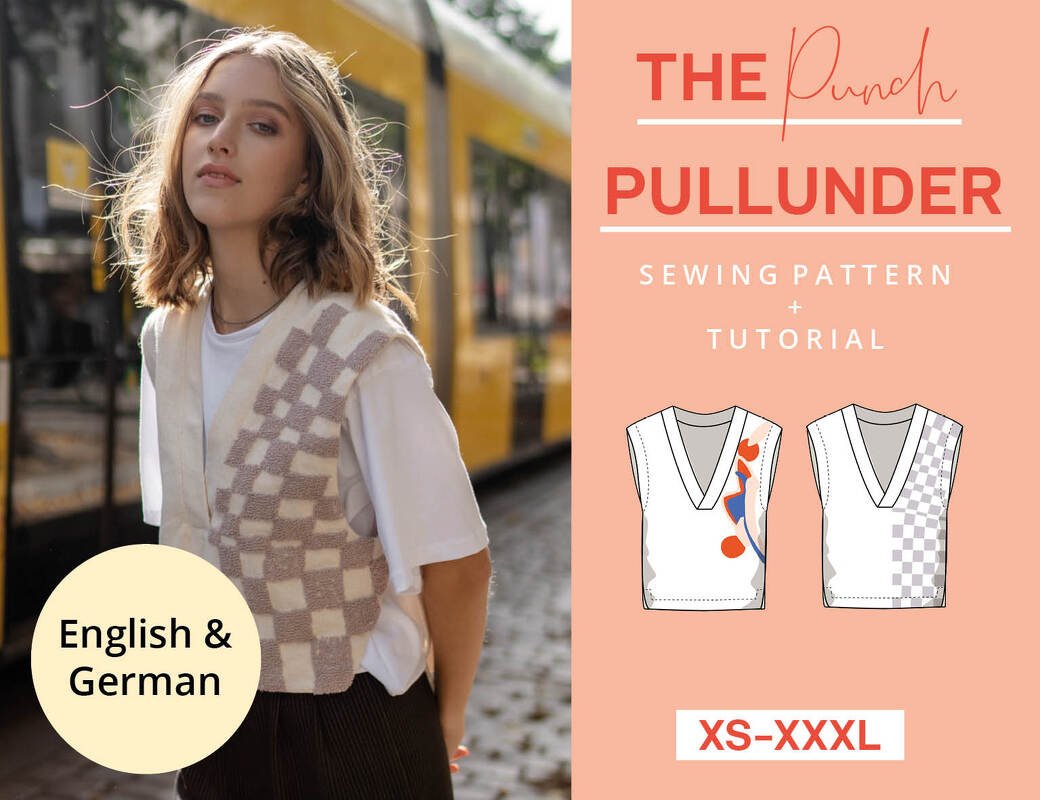 Sewing pattern sweater vest tufting XS-XXXL Easy with video tutorial