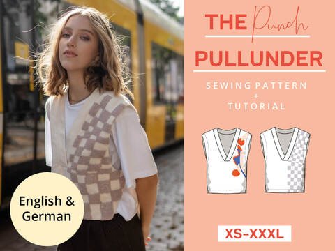 Schnittmuster Pullunder tuften & nähen XS-XXXL Einfach mit Video-Anleitung