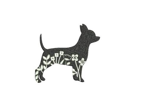 Chihuahua mit Blumen (2 Größen)