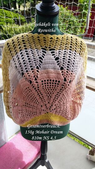 Häkelanleitung Halbrundshirt Dahlia