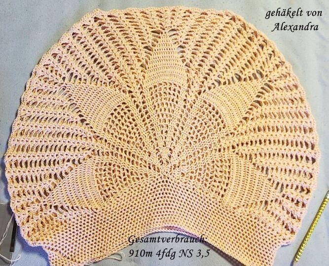 Häkelanleitung Halbrundshirt Dahlia