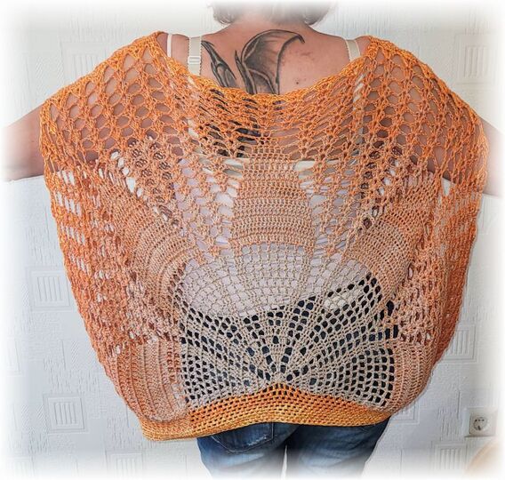 Häkelanleitung Halbrundshirt Dahlia