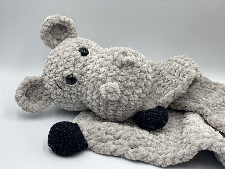 Häkelanleitung - Schnuffeltuch / Schmusetuch Hippo / Nilpferd