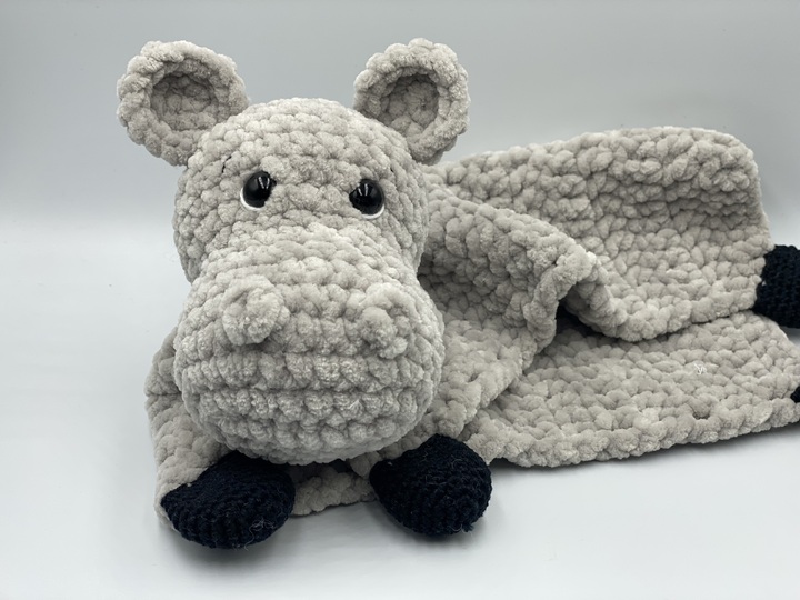 Häkelanleitung - Schnuffeltuch / Schmusetuch Hippo / Nilpferd