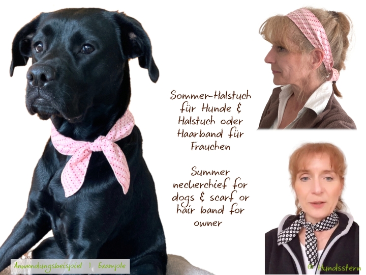 SOSCHA dog bandana & scarf or hair band for owner. Sewing pattern