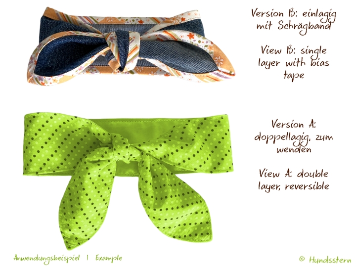 SOSCHA dog bandana & scarf or hair band for owner. Sewing pattern