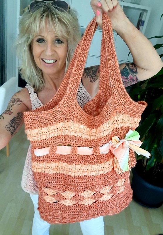 Beach Bag - gehäkelte Strandtasche / Shoppingtasche - Bild 3