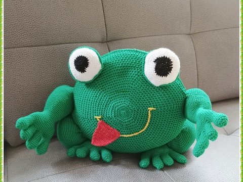 Häkelanleitung Froschkissen Pormi