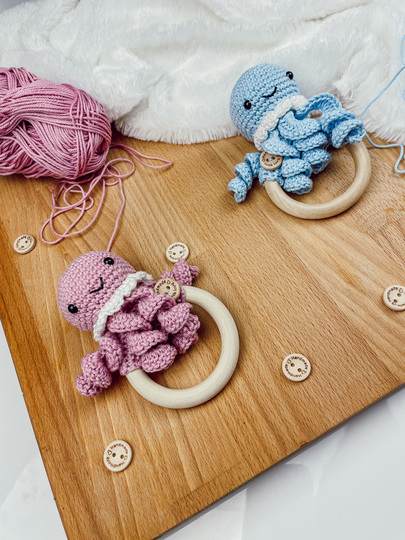 Häkelanleitung Beißring Krake Marlin Deutsch