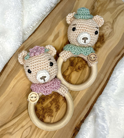 Häkelanleitung Beißring Bären Björn und Finja Deutsch