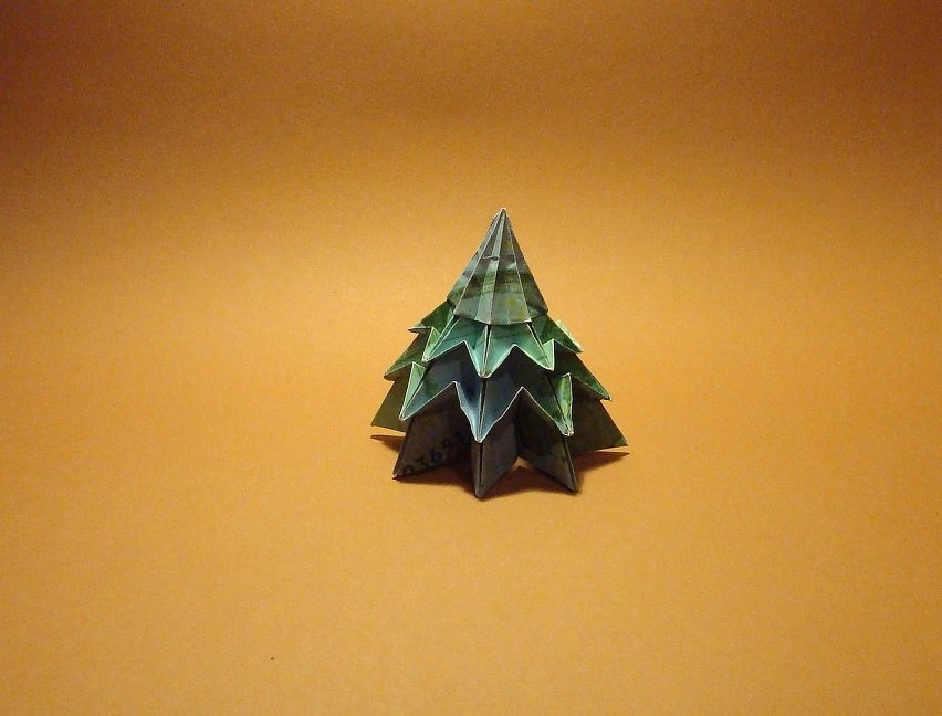 Origami Geldschein Tannenbaum Version 5 (****)