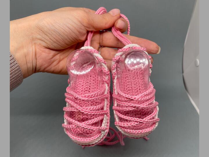 Crochet gladiator baby sandals 0-3 months, summer beach baby girl boy shoes