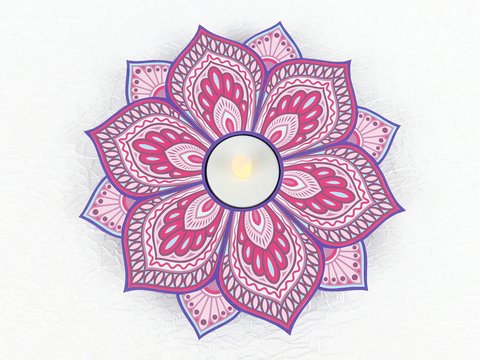 Teelichthalter – Mandala – Bastelanleitung und Vorlagen