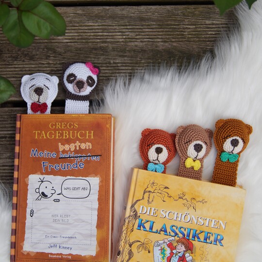 Häkelanleitung Lesezeichen Bär