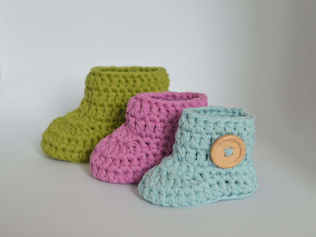Crochet pattern simple baby booties, baby footwear, newborn sock shoes