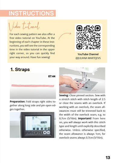 Sewing pattern top spaghetti straps, women, sizes XS-XXXL video tutorial