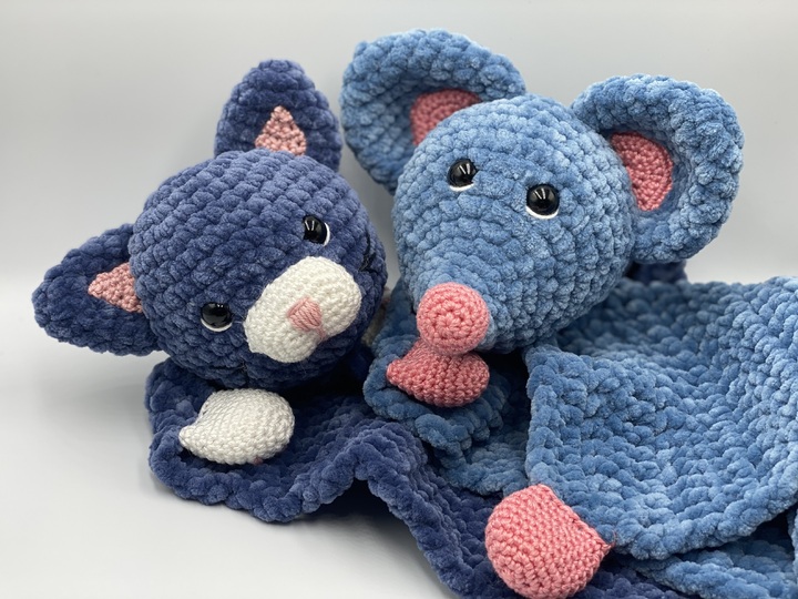 Crochet Pattern - comforter cat and mouse