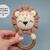 Amigurumi crochet pattern, lion rattle toy, zodiac leo gift, baby teether