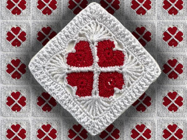 4 HERZEN GRANNY oder KLEEBLATT GRANNY