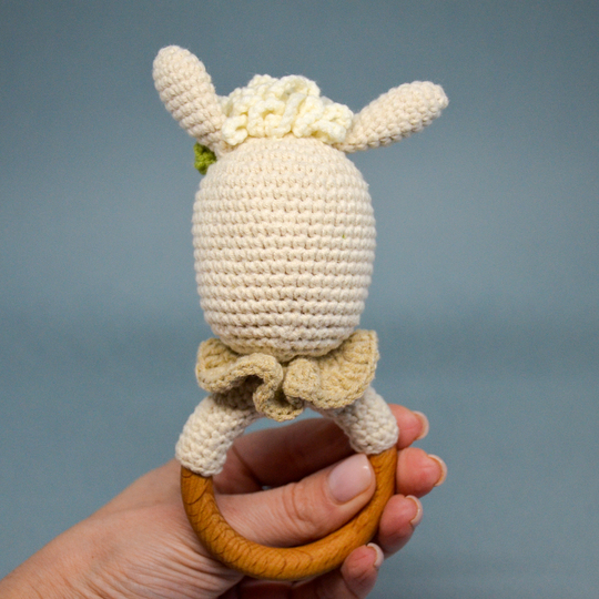 Crochet pattern llama baby rattle, alpaca teether toy, amigurumi pattern