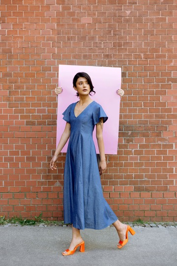 Schnittmuster nach Maß: Midi-Kleid für Damen, einfach mit Video-Anleitung