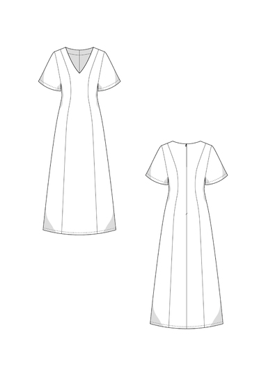 Schnittmuster nach Maß: Midi-Kleid für Damen, einfach mit Video-Anleitung