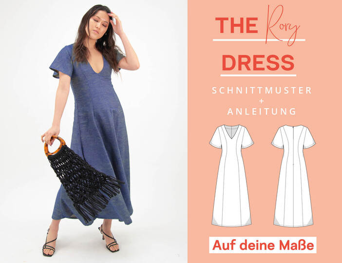 Schnittmuster nach Maß: Midi-Kleid für Damen, einfach mit Video-Anleitung