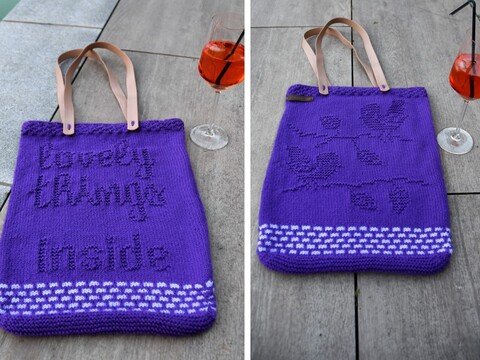 Strickanleitung "lovely things" - Shopper, Beach Bag, Geschenktasche...