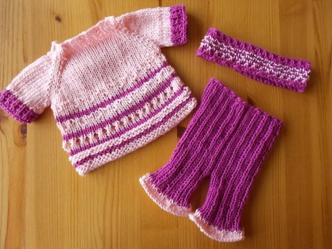 Puppenkleidung Set Lara - Strickanleitung 35-40 cm