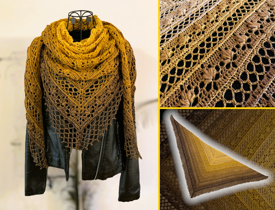 Crochet Pattern Triangular Scarf "Chaldene"