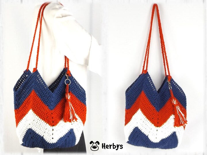 Häkelanleitung Tulpentasche "Marine"