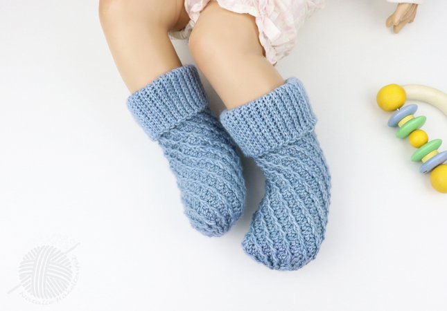 Spiral socks for babies/children without heel, upper cuff in 2 var.