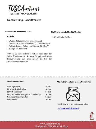Hosenrock Yaraa Gr. 34-54 Schnittmuster & Nähanleitung